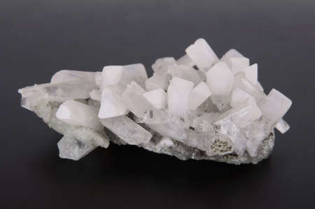 Druze quartz crystals on a gray backgroundの写真素材