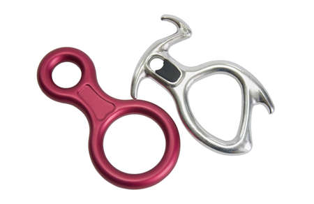 climbing descender-eight on a white backgroundの写真素材