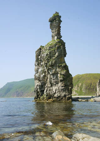 Beautiful rock at the shore of sea of   Japanの写真素材