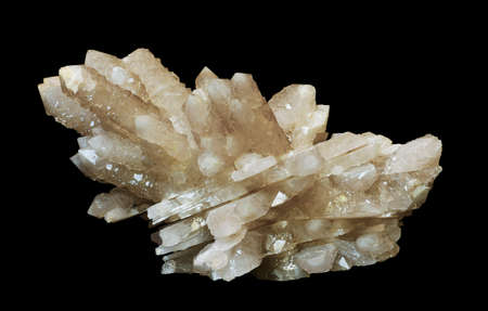 the quartz crystals isolated on a black backgroundの写真素材