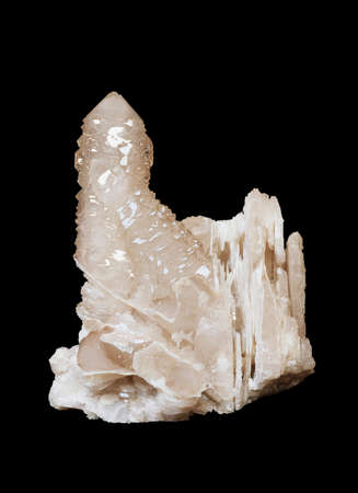 the quartz crystals isolated on a black backgroundの写真素材