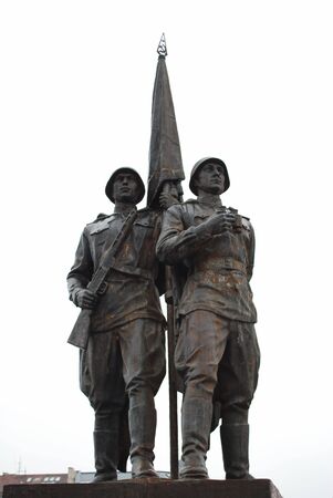 old russian monument in Lithuanian capital Vilniusの写真素材