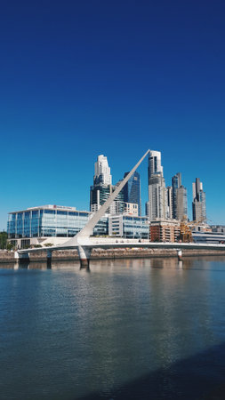 Women's Bridge, symbol of Puerto Madero, Buenos Airesの写真素材