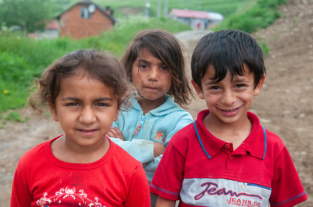5/16/2018. Lomnicka, Slovakia. Roma or Gypsy community in the heart of Slovakia, living in horrible conditions. They suffer for poverty, stigma and luck of equal opportunities.のeditorial素材