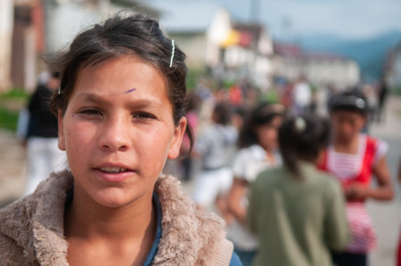 5/16/2018. Lomnicka, Slovakia. Roma or Gypsy community in the heart of Slovakia, living in horrible conditions. They suffer for poverty, stigma and luck of equal opportunities.のeditorial素材
