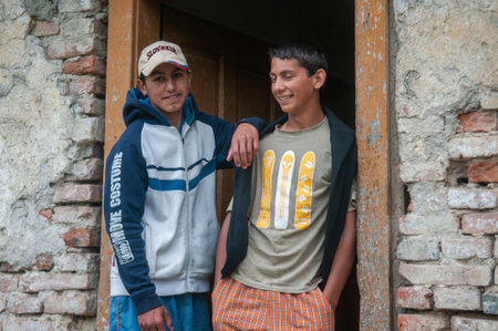 5/16/2018. Lomnicka, Slovakia. Roma or Gypsy community in the heart of Slovakia, living in horrible conditions. They suffer for poverty, stigma and luck of equal opportunities.のeditorial素材