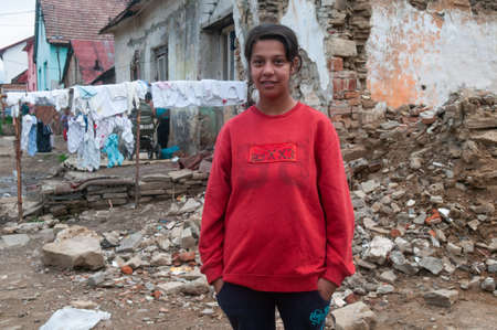 5/16/2018. Lomnicka, Slovakia. Roma or Gypsy community in the heart of Slovakia, living in horrible conditions. They suffer for poverty, stigma and luck of equal opportunities.のeditorial素材