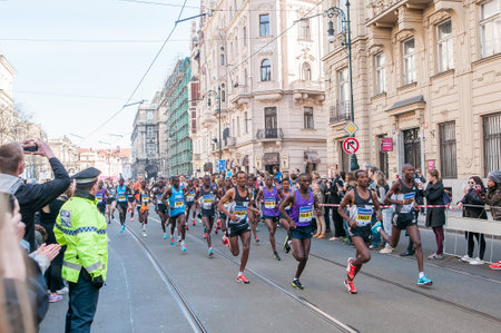 Prague, Czech Republic. 05-08-2016. Runners from all over the world gather at the Marathon Prague, Czech Republic.のeditorial素材