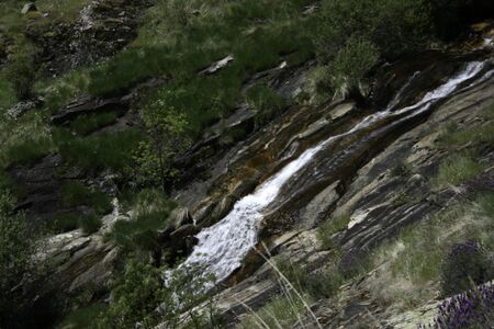 San Mames waterfall in the mountain range of Madrid, Spainの写真素材