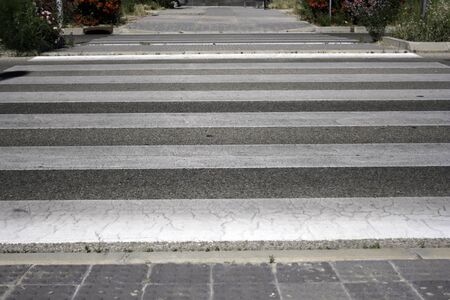Zebra crossing in Valdebevas , madridの写真素材