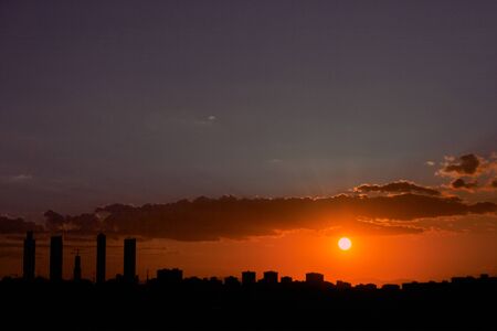 Beautiful sun during the sunsetの写真素材