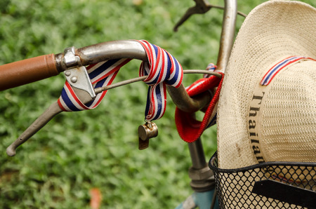 bicycle, hat and whistle in a Thailand park, hat and whistleの写真素材