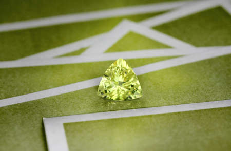 AAA Canadian Apatite Gem Trilliant shape Beauty Shotの写真素材