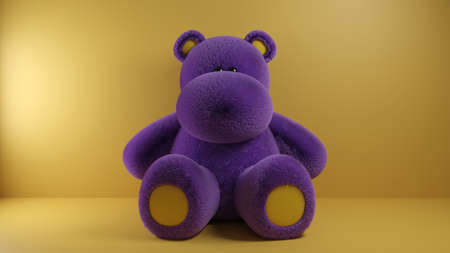 3D toy teddy bear funny hippo funnyの写真素材