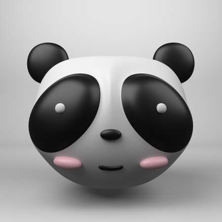 Cute toon fantasy on an isolated white background. 3d rendering Children's toys made of plastic shaped cute animals.の写真素材