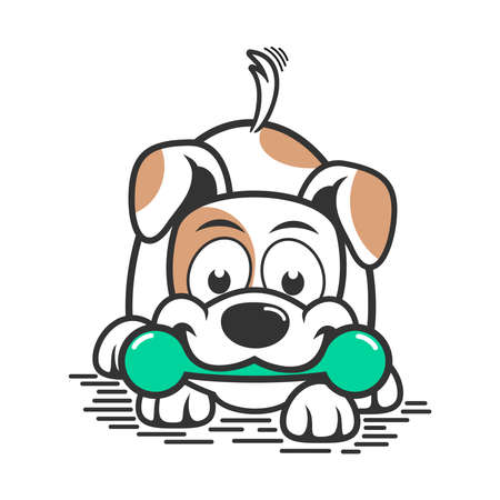Cute dog and toy cartoon illustrationのイラスト素材