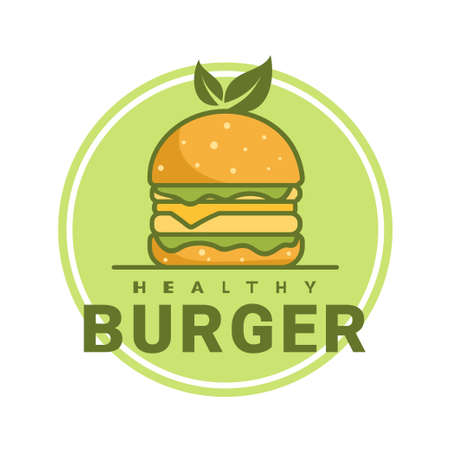 Healthy burger logo template, Suitable for restaurant and cafe logoのイラスト素材
