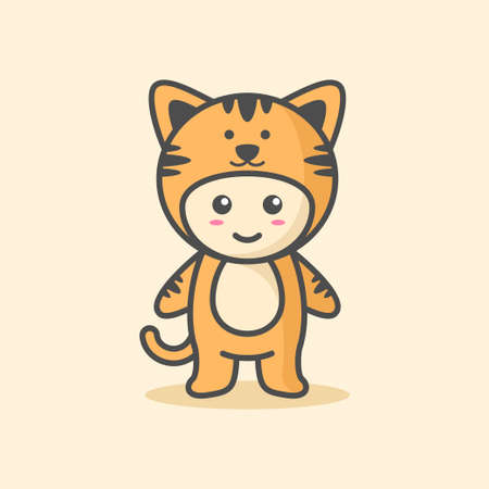 Cute cat costume character vector illustrationのイラスト素材