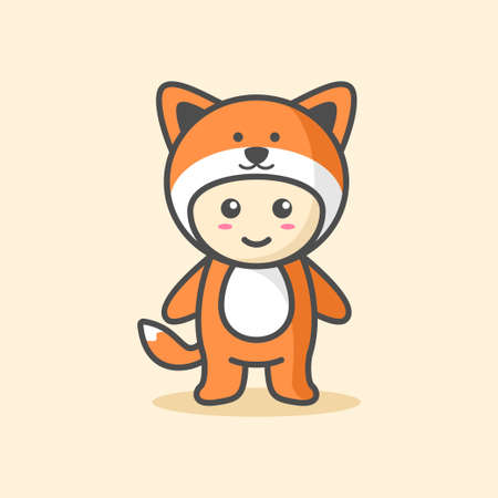 Cute fox costume character vector illustrationのイラスト素材