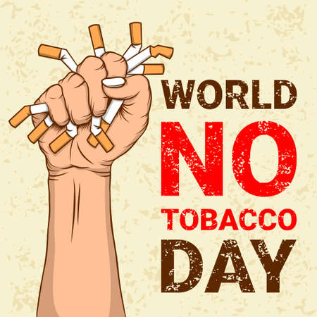 World no tobacco day hand drawn illustration vector.のイラスト素材