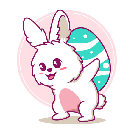 Easter bunny cartoon illustrationのイラスト素材