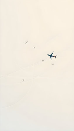 Airplanes flying in the sky. Airplane in the sky.の素材