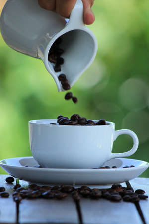 Pouring coffee