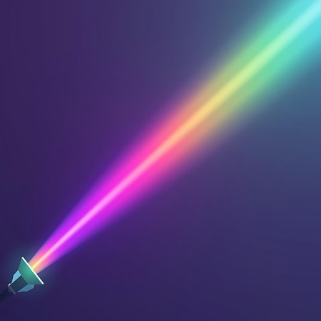 Illustration of a light beam on a dark background with copy spaceの素材