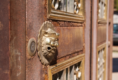 Old and rusty iron gateの写真素材