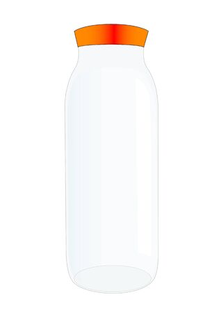Empty glass bottle with lid isolated on the white backgroundのイラスト素材