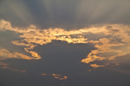Cloudy sky in the twilight の写真素材