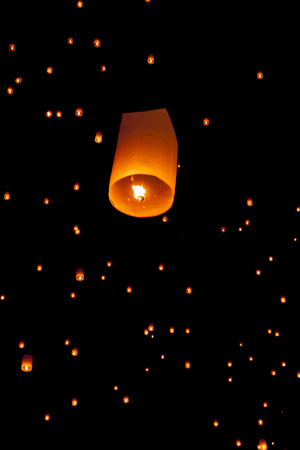 Yee Peng, Lanna ceremony in Loy kratong festival of Thailandの写真素材