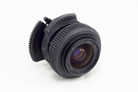 Underwater camera lens isolated on white background