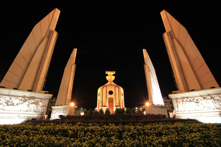 Democracy monument of Thailand in center of Bangkokの写真素材