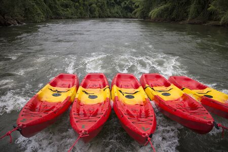 Kayak floating in the river