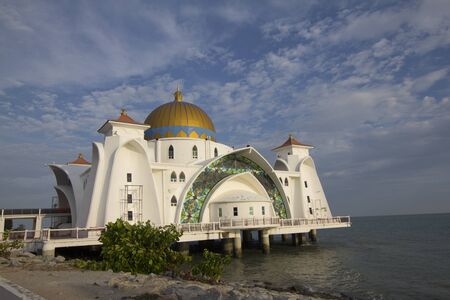 Selat Melaka Mosjid at Melaka Straits, Malacca, Malaysiaの写真素材