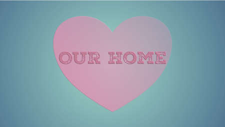 our home text into heart shape.のイラスト素材