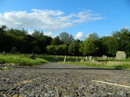 a landscape view of a cemetraryの写真素材