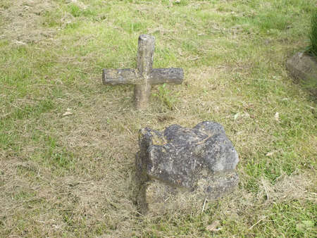 cross and boulderの写真素材