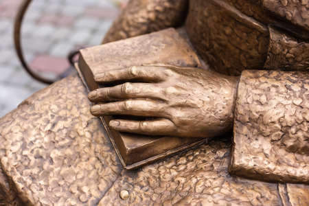 Minsk.Belarus. 09.06.20. Sculpture of John Paul II near the church of St. Rochaのeditorial素材