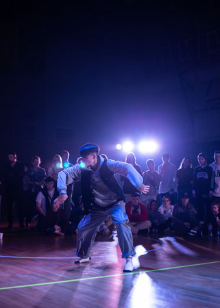 Dance Championship Street Style Challenge. Battles among pro dancers.のeditorial素材