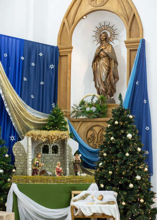 Christmas composition in the Church of the Holy Trinity, St. Rochのeditorial素材