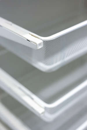 White Mesh Metal Shelves for Closet Storage