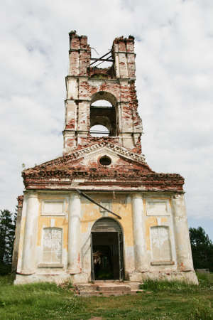 The ruins of a big church in Karelia, Russiaの写真素材