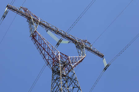 Power transmission tower, view from below