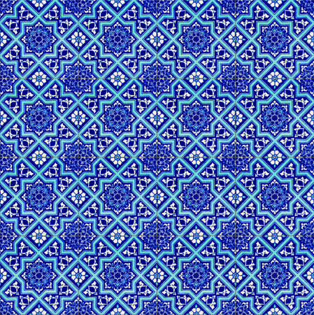 Seamless background made of turkish ceramic tilesの写真素材
