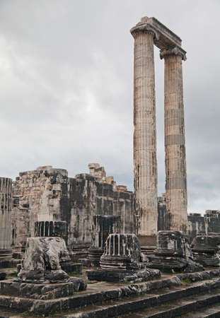 Ruins of ancient Apollo temple in Didyma, Turkeyの写真素材