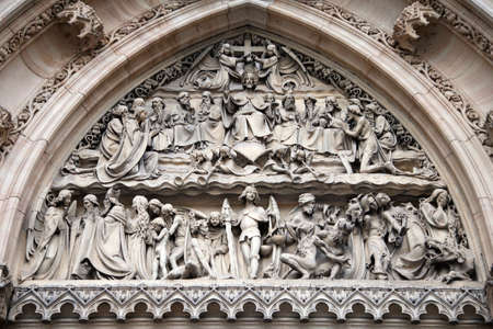 Door of Saint Peter and Paul cathedral in Prague, Czech Republicの写真素材