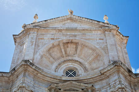 Cathedral in Cadiz, Spain, on a sunny day, view from belowの写真素材