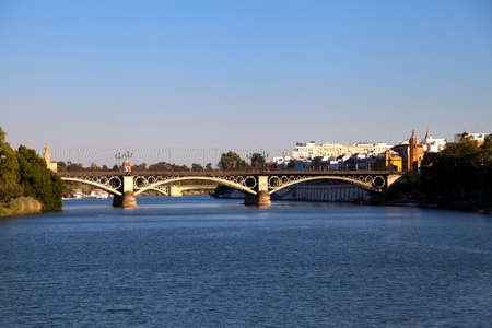 Triana (Eifel) bridge in Seville, Spainのeditorial素材